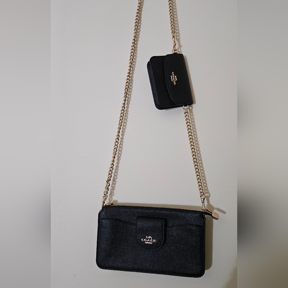 C0737 Coach Poppy Crossbody with Card Case - Black
